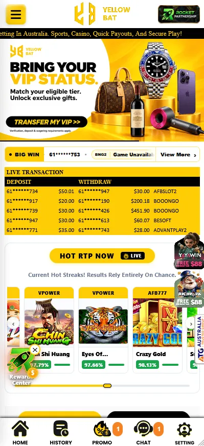 Yellowbat Casino mobile-friendly casino interface